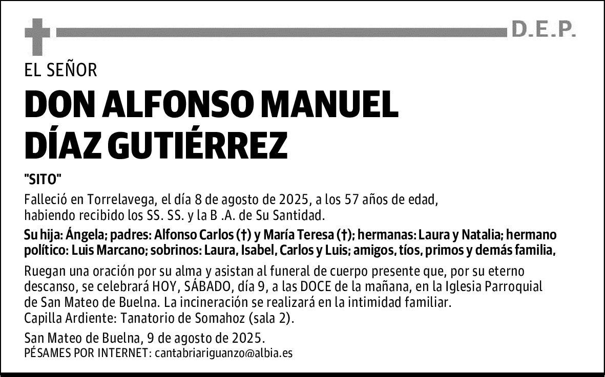 DON ALFONSO MANUEL DÍAZ GUTIÉRREZ
