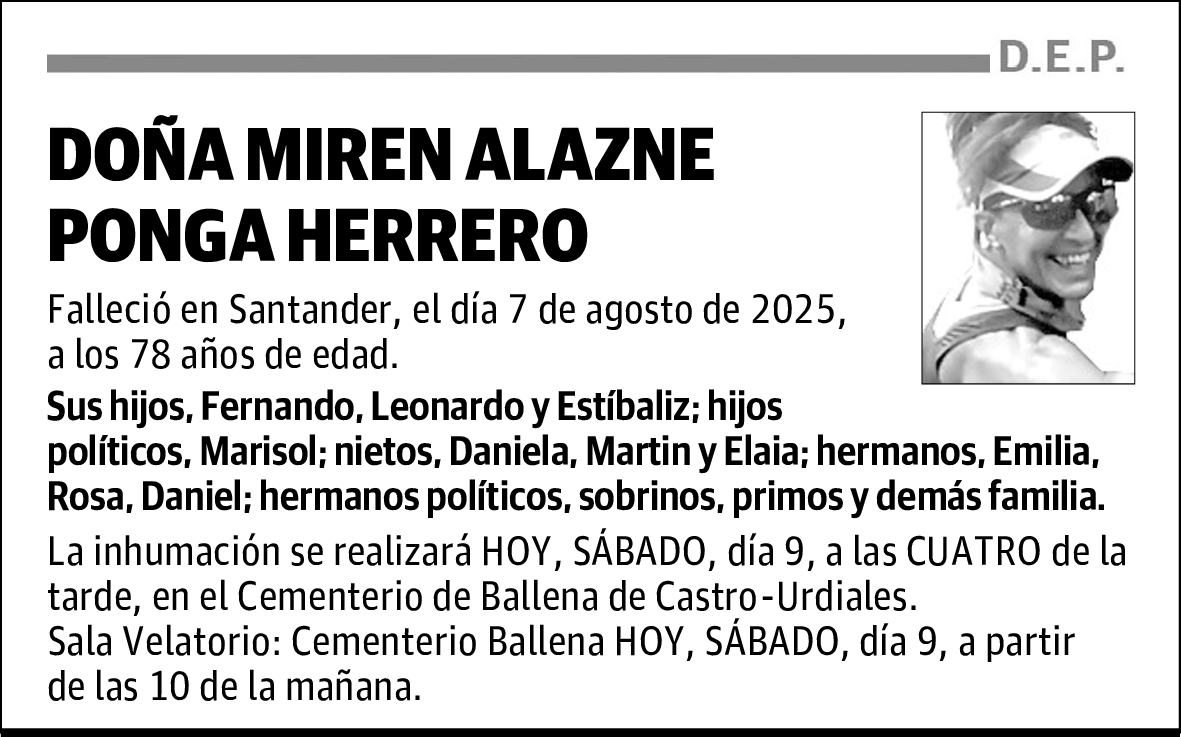 DOÑA MIREN ALAZNE PONGA HERRERO