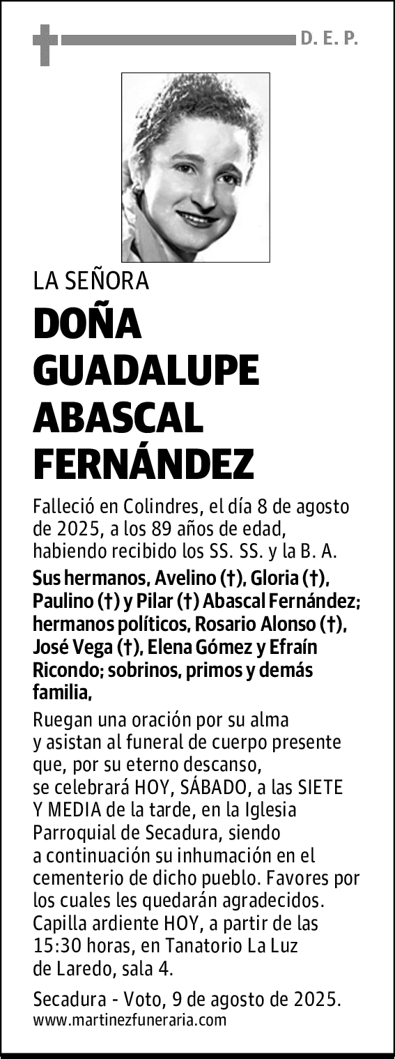 DOÑA GUADALUPE ABASCAL FERNÁNDEZ