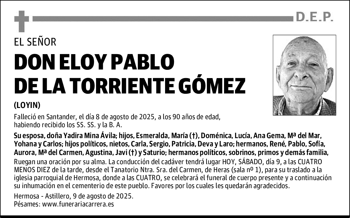 DON ELOY PABLO DE LA TORRIENTE GÓMEZ