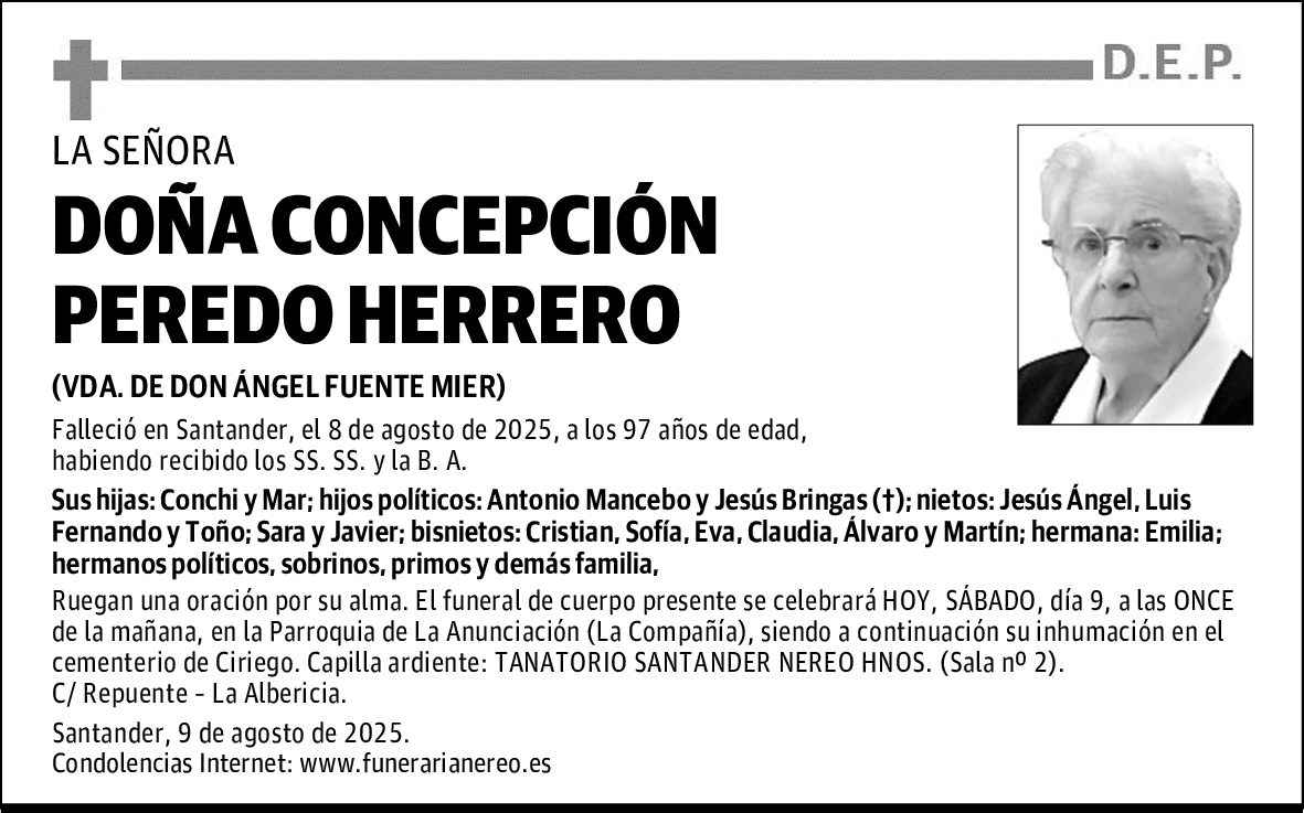 DOÑA CONCEPCIÓN PEREDO HERRERO