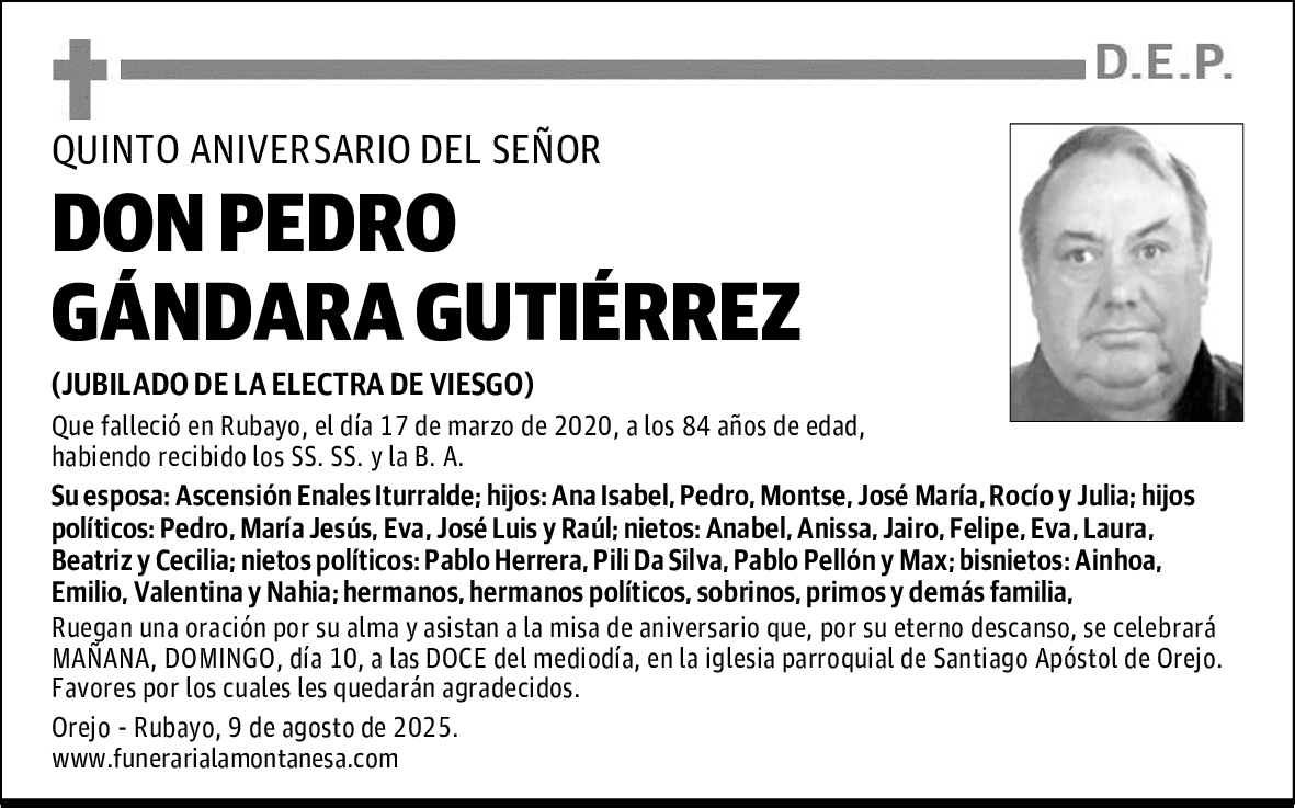 DON PEDRO GÁNDARA GUTIÉRREZ