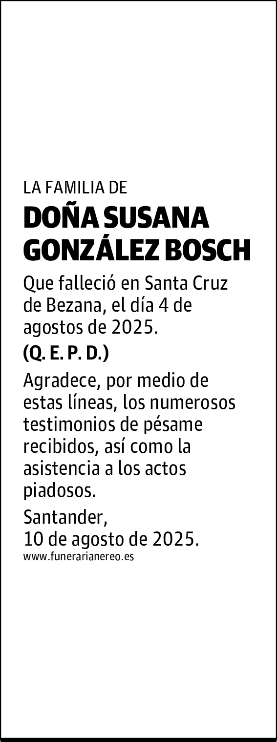DOÑA SUSANA GONZÁLEZ BOSCH