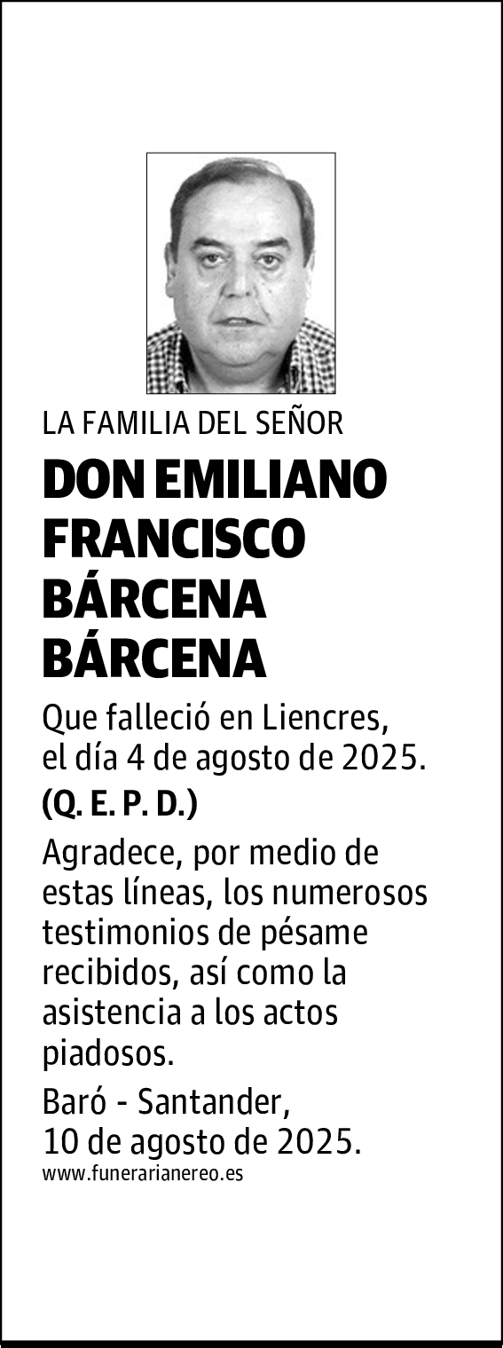 DON EMILIANO FRANCISCO BÁRCENA BÁRCENA