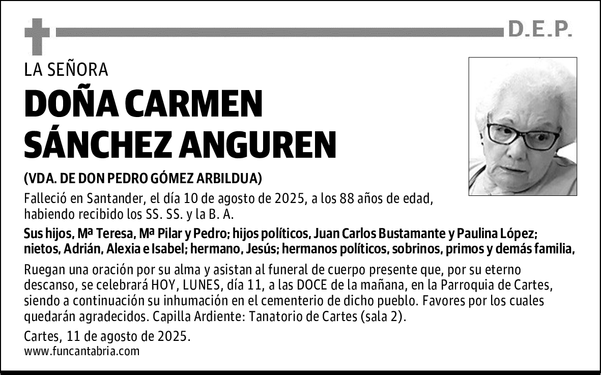 DOÑA CARMEN SÁNCHEZ ANGUREN