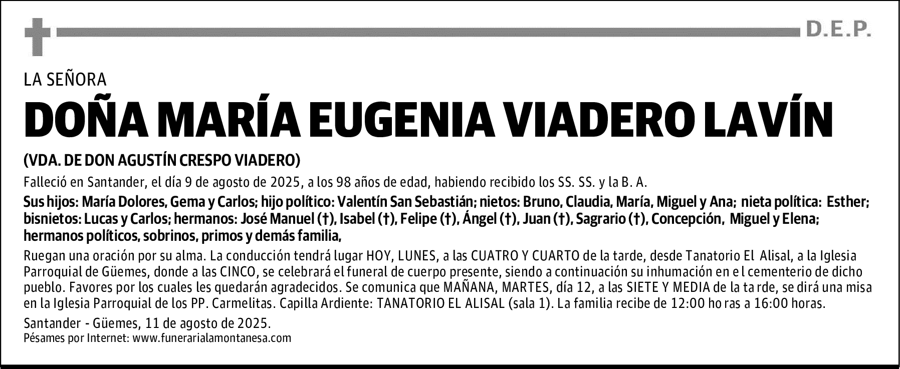 DOÑA MARÍA EUGENIA VIADERO LAVÍN