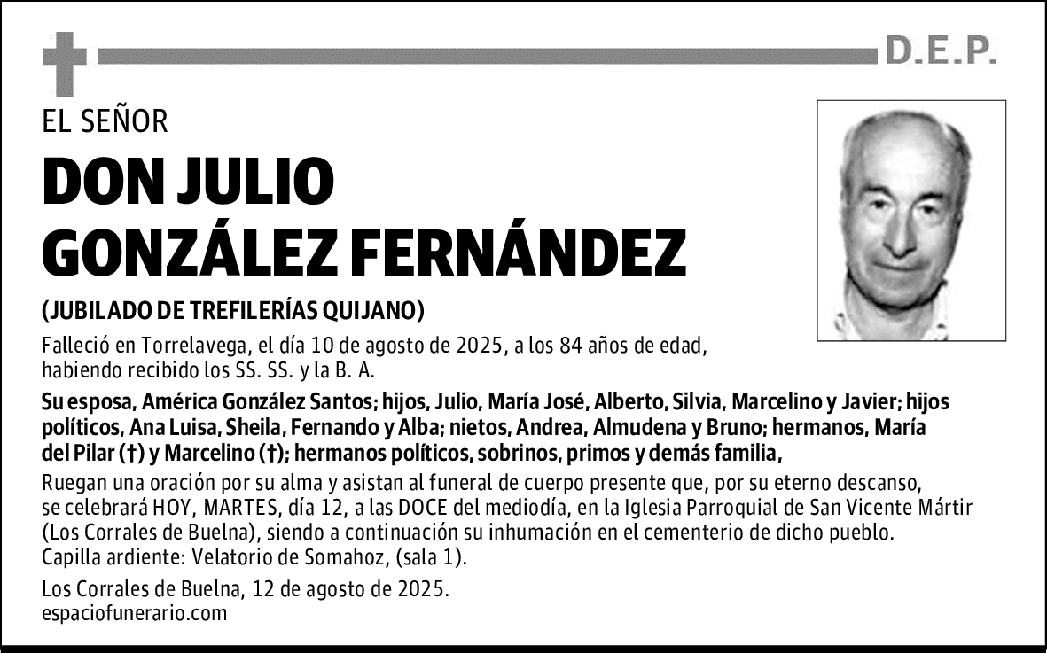 DON JULIO GONZÁLEZ FERNÁNDEZ