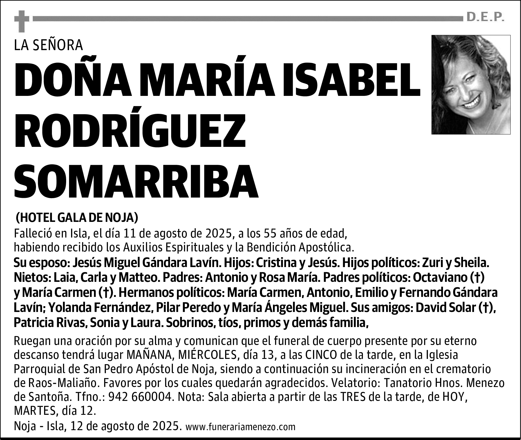 DOÑA MARÍA ISABEL RODRÍGUEZ SOMARRIBA