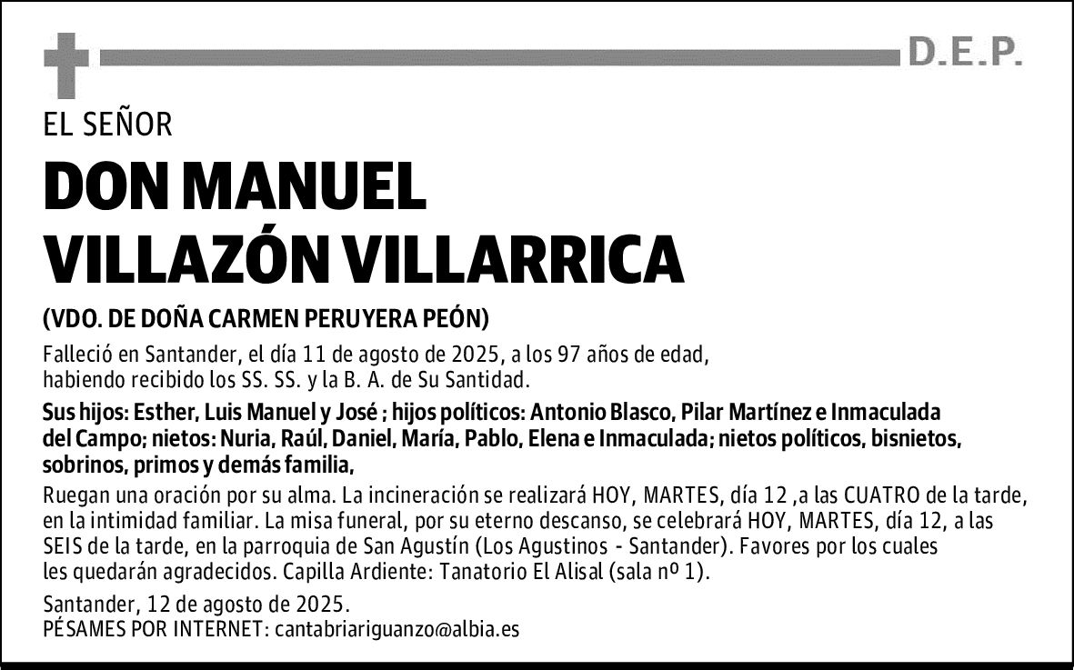 DON MANUEL VILLAZÓN VILLARRICA