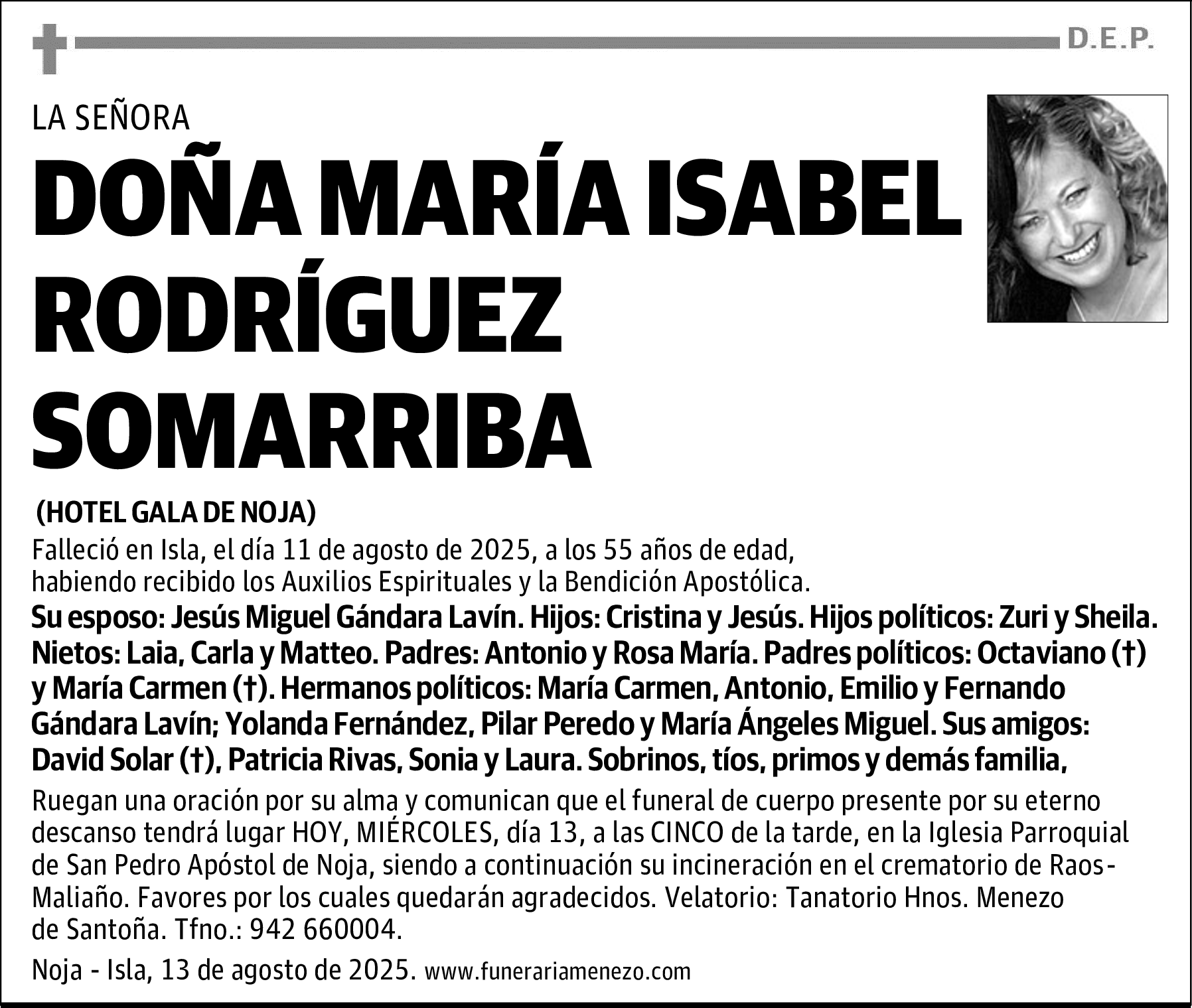 DOÑA MARÍA ISABEL RODRÍGUEZ SOMARRIBA
