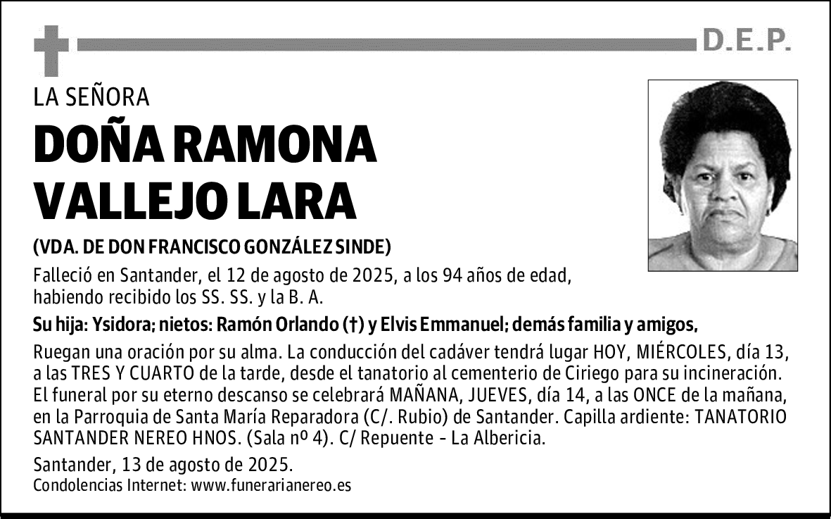 DOÑA RAMONA VALLEJO LARA