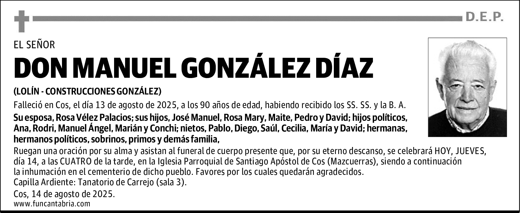 DON MANUEL GONZÁLEZ DÍAZ