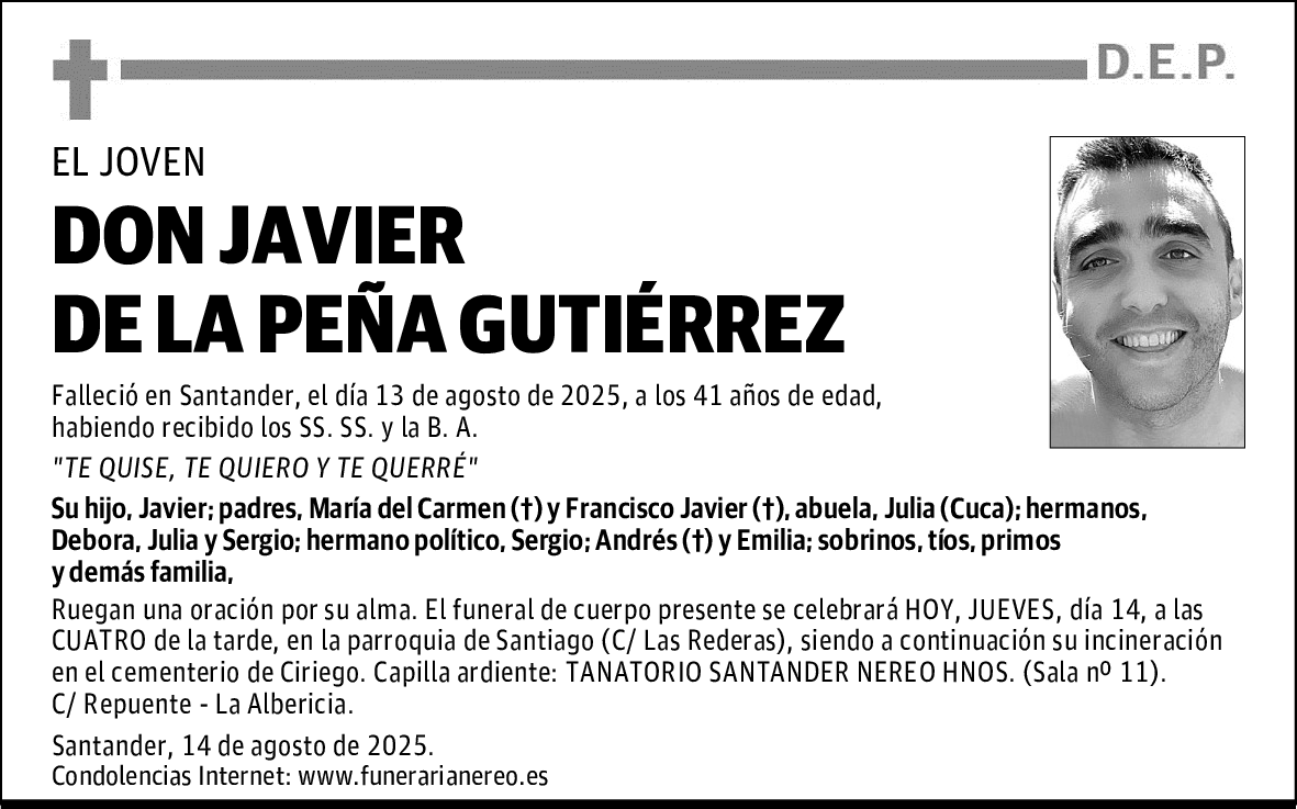 DON JAVIER DE LA PEÑA GUTIÉRREZ