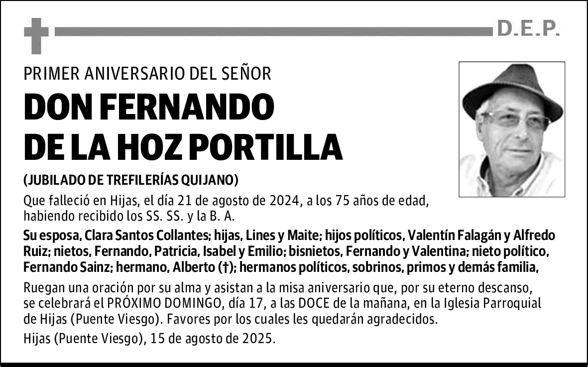 DON FERNANDO DE LA HOZ PORTILLA