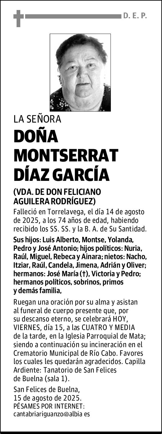 DOÑA MONTSERRAT DÍAZ GARCÍA