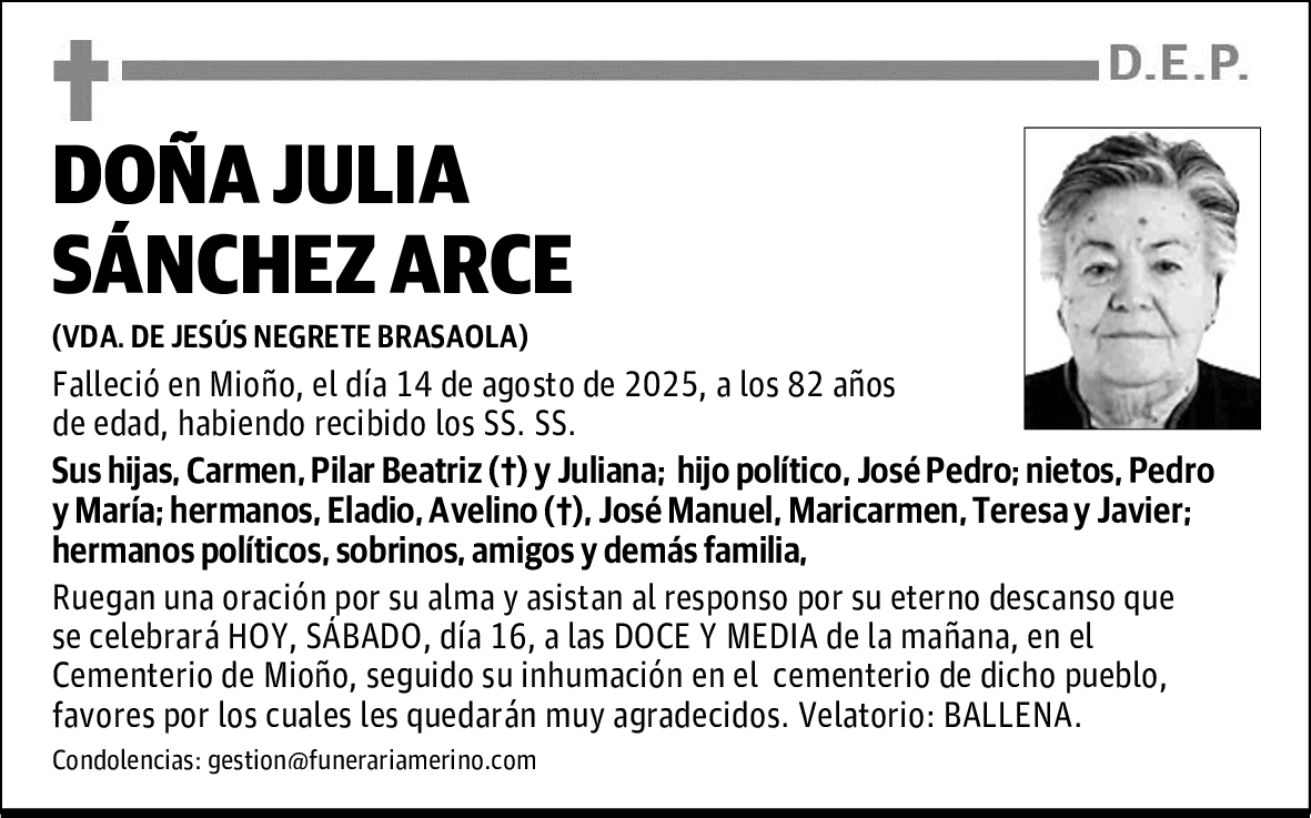DOÑA JULIA SÁNCHEZ ARCE