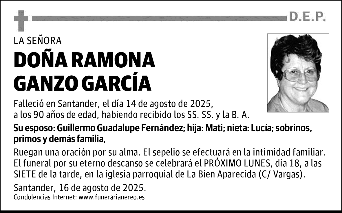 DOÑA RAMONA GANZO GARCÍA