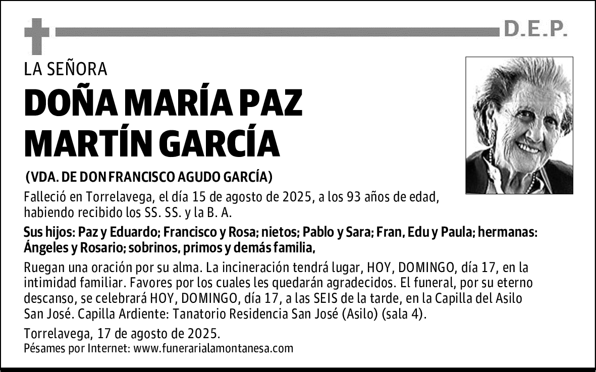 DOÑA MARÍA PAZ MARTÍN GARCÍA