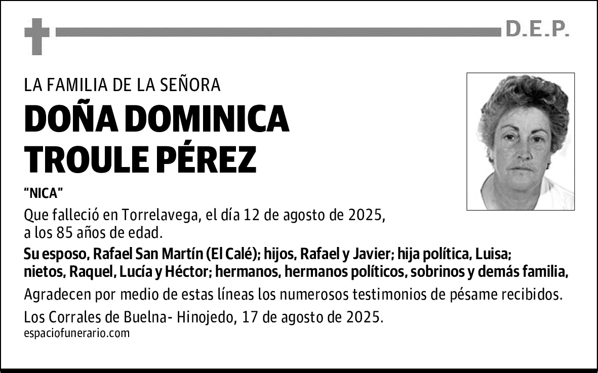 DOÑA DOMINICA TROULE PÉREZ