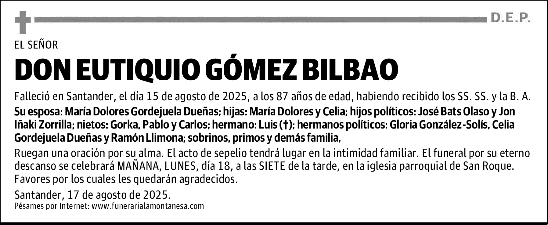 DON EUTIQUIO GÓMEZ BILBAO