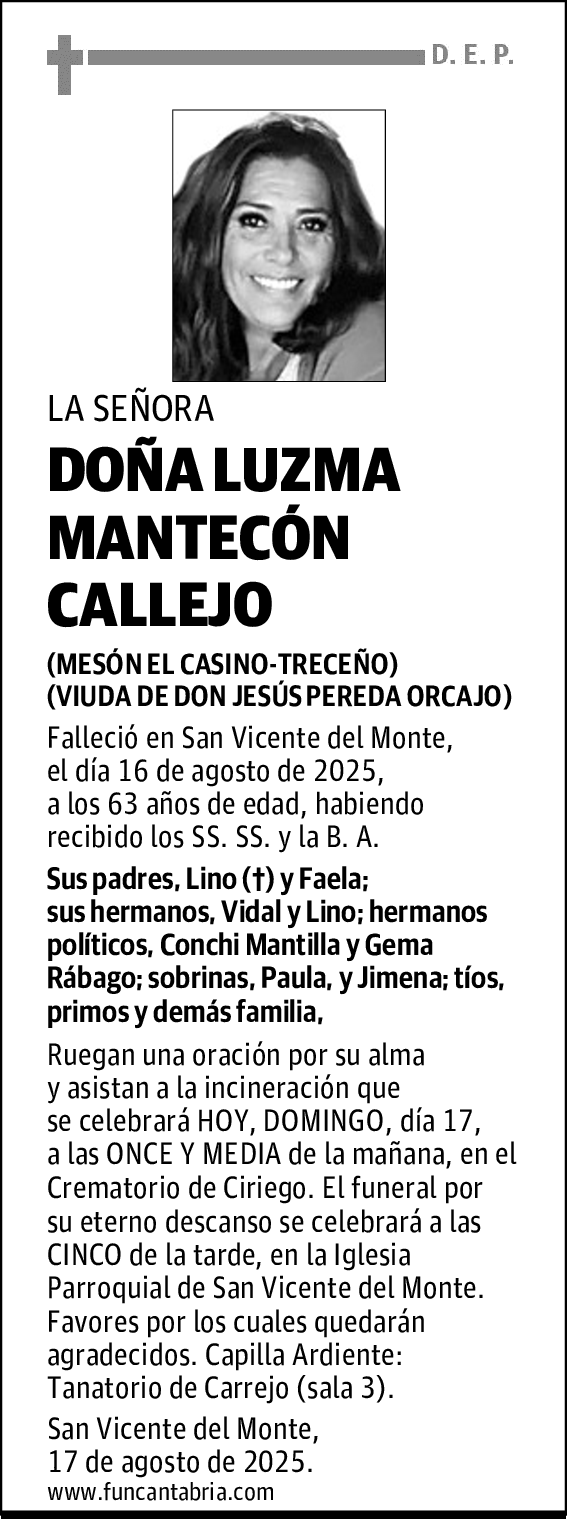 DOÑA LUZMA MANTECÓN CALLEJO