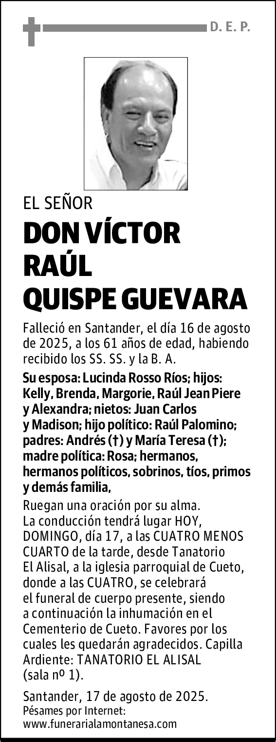 DON VÍCTOR RAÚL QUISPE GUEVARA