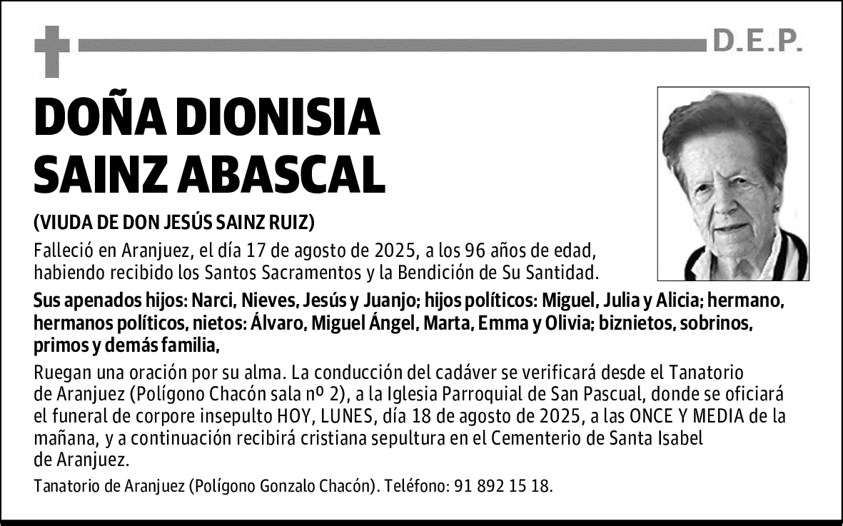 DOÑA DIONISIA SAINZ ABASCAL
