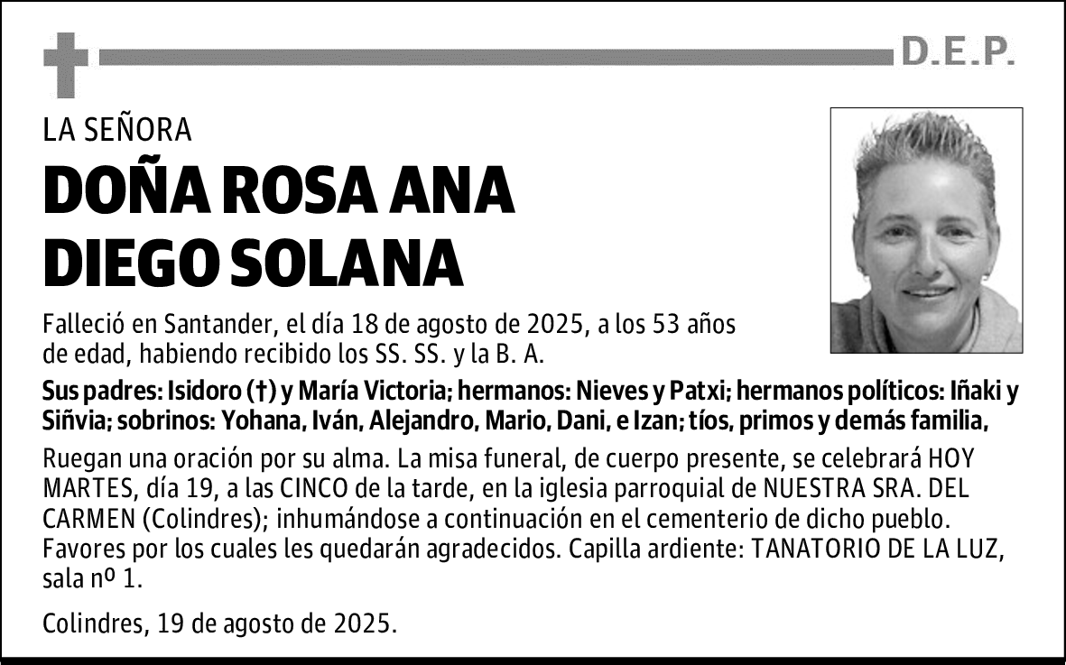 DOÑA ROSA ANA DIEGO SOLANA