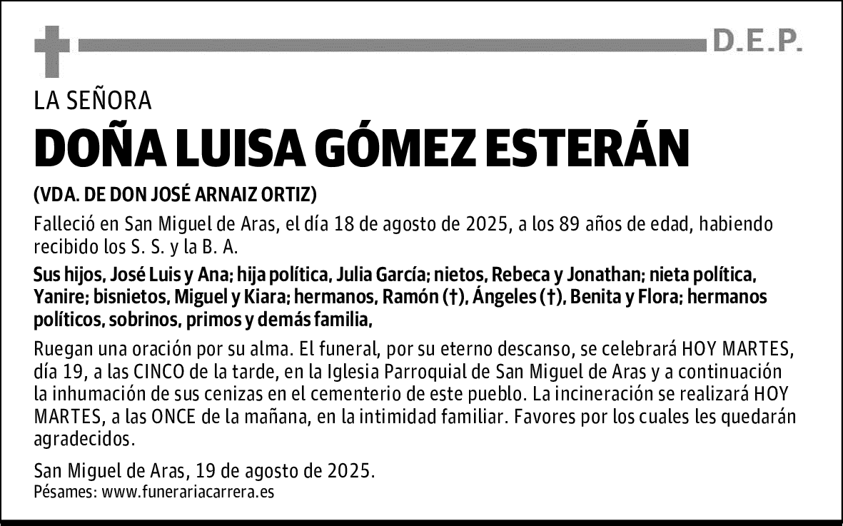 DOÑA LUISA GÓMEZ ESTERÁN