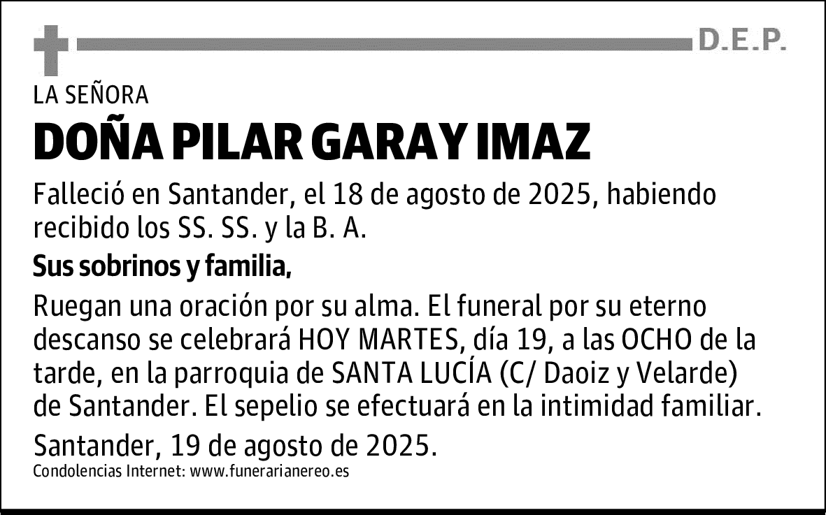 DOÑA PILAR GARAY IMAZ