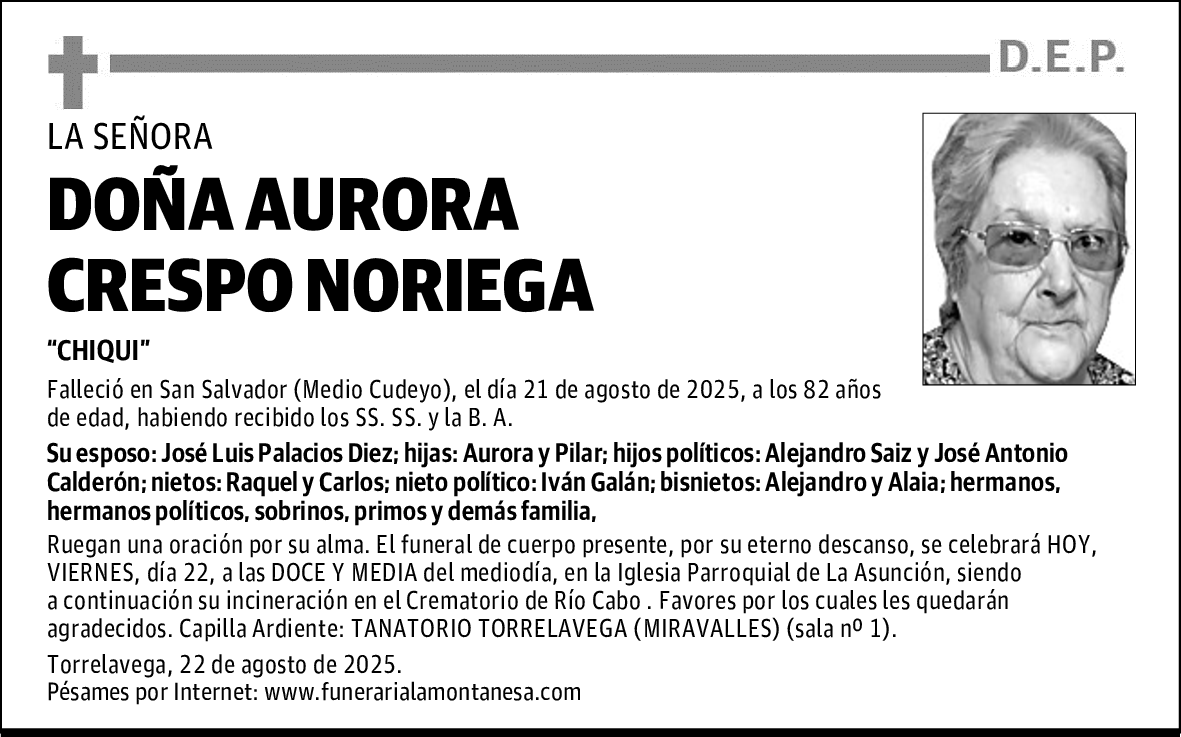 DOÑA AURORA CRESPO NORIEGA