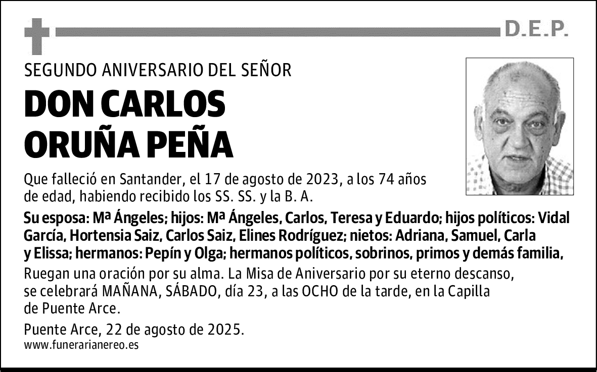 DON CARLOS ORUÑA PEÑA