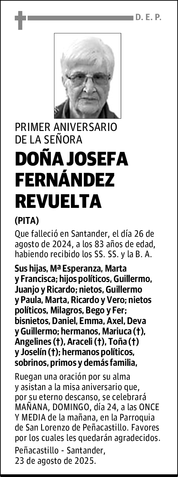 DOÑA JOSEFA FERNÁNDEZ REVUELTA