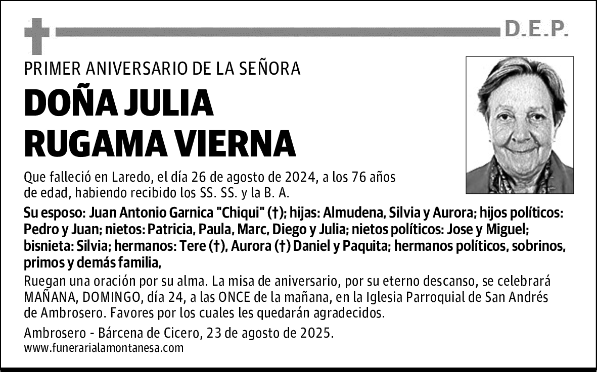 DOÑA JULIA RUGAMA VIERNA