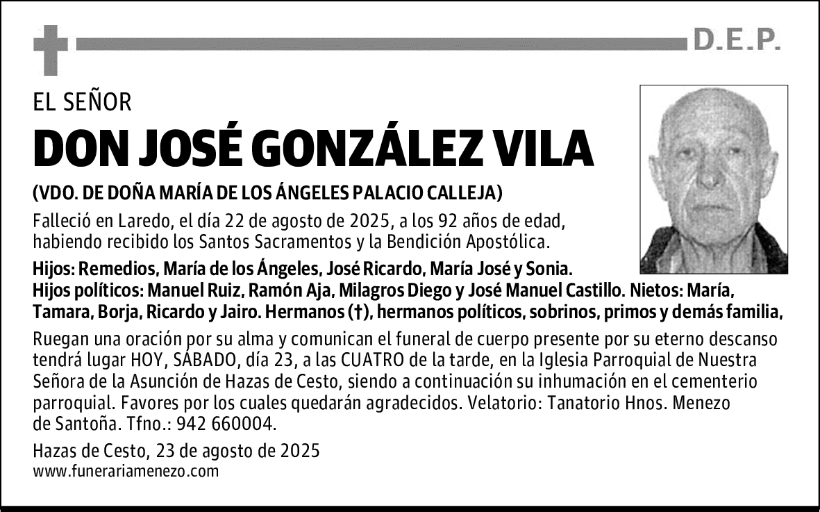 DON JOSÉ GONZÁLEZ VILA