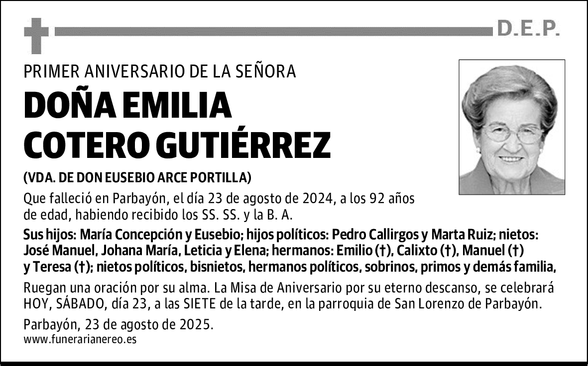 DOÑA EMILIA COTERO GUTIÉRREZ