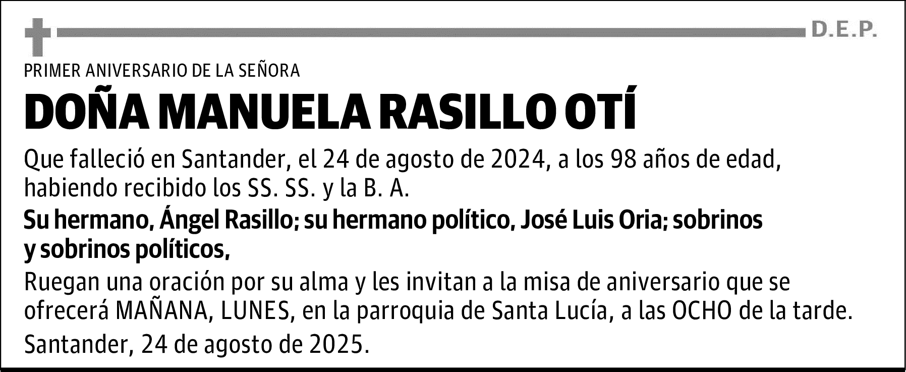 DOÑA MANUELA RASILLO OTI