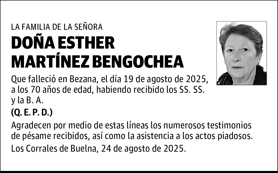 DOÑA ESTHER MARTÍNEZ BENGOCHEA