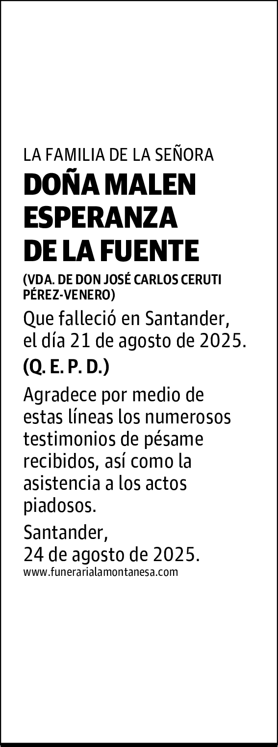 DOÑA MALEN ESPERANZA DE LA FUENTE