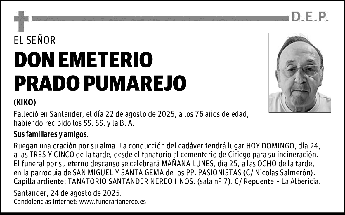 DON EMETERIO PRADO PUMAREJO