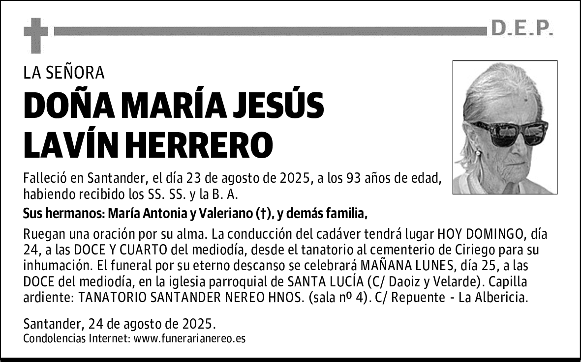 DOÑA MARÍA JESÚS LAVÍN HERRERO