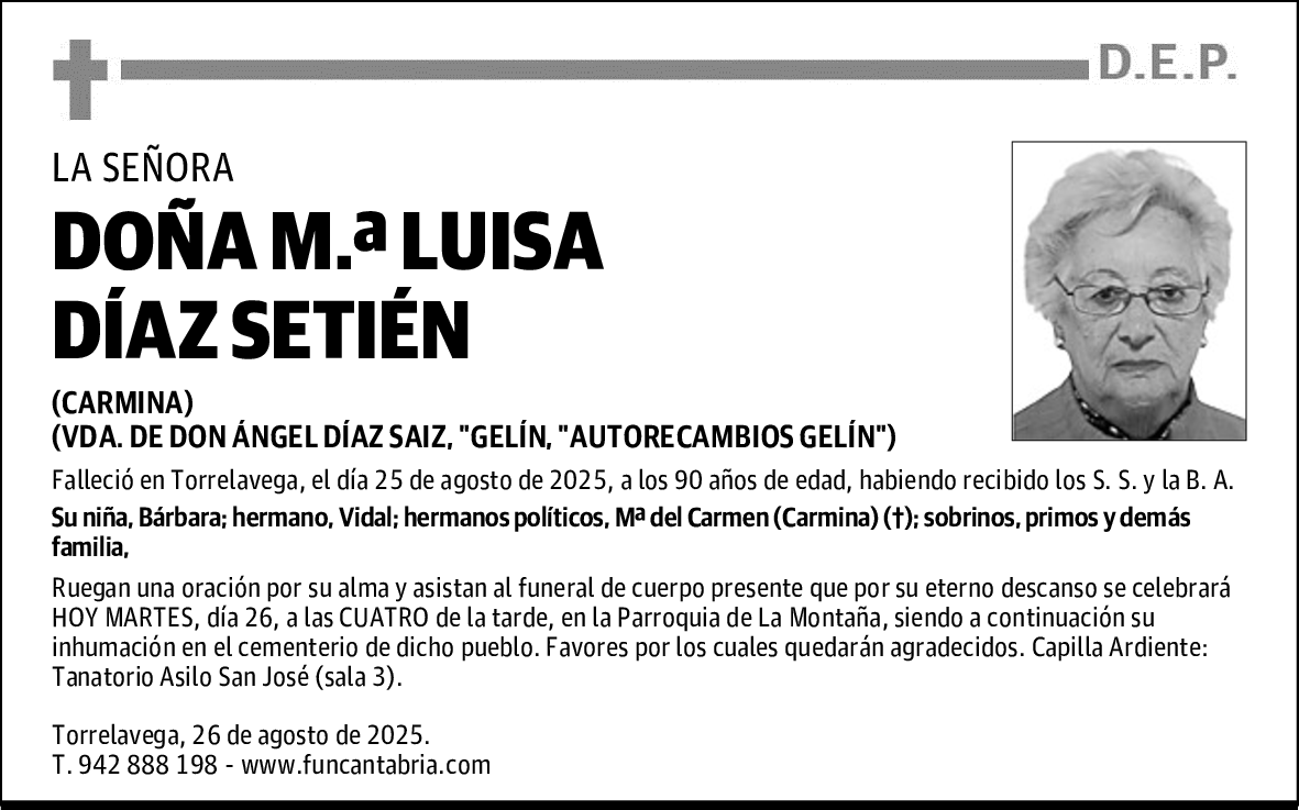 DOÑA M.ª LUISA DÍAZ SETIÉN