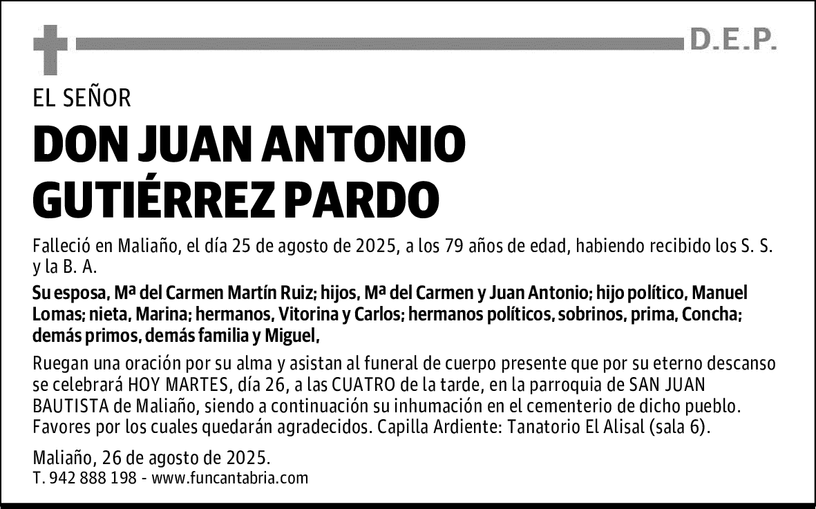DON JUAN ANTONIO GUTIÉRREZ PARDO