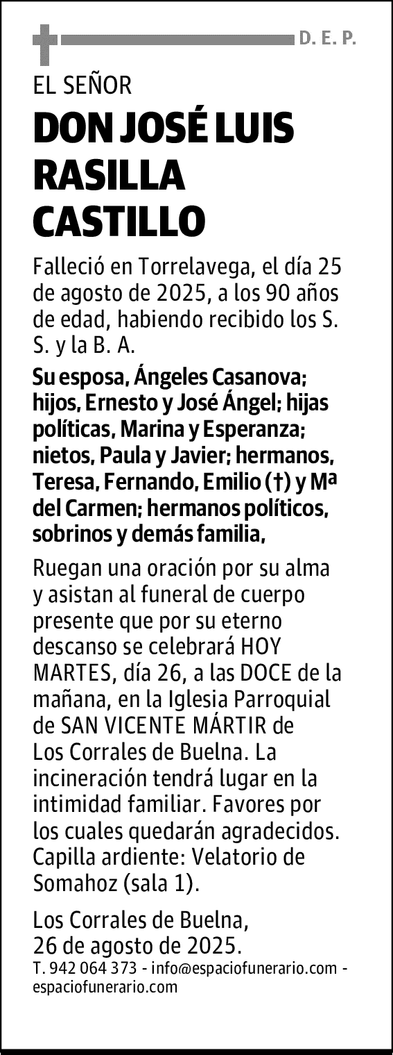 DON JOSÉ LUIS RASILLA CASTILLO