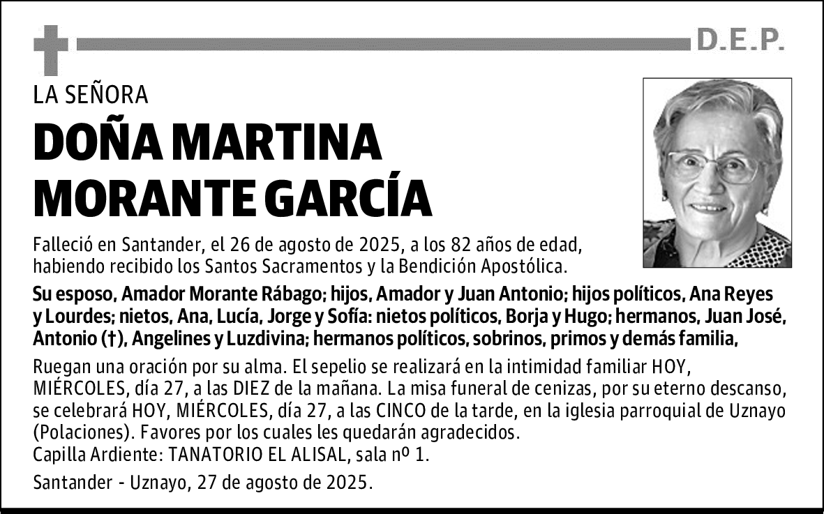 DOÑA MARTINA MORANTE GARCÍA