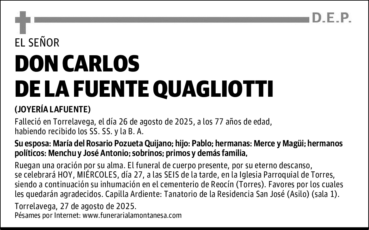 DON CARLOS DE LA FUENTE QUAGLIOTTI