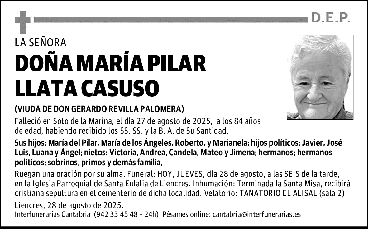 DOÑA MARÍA PILAR LLATA CASUSO