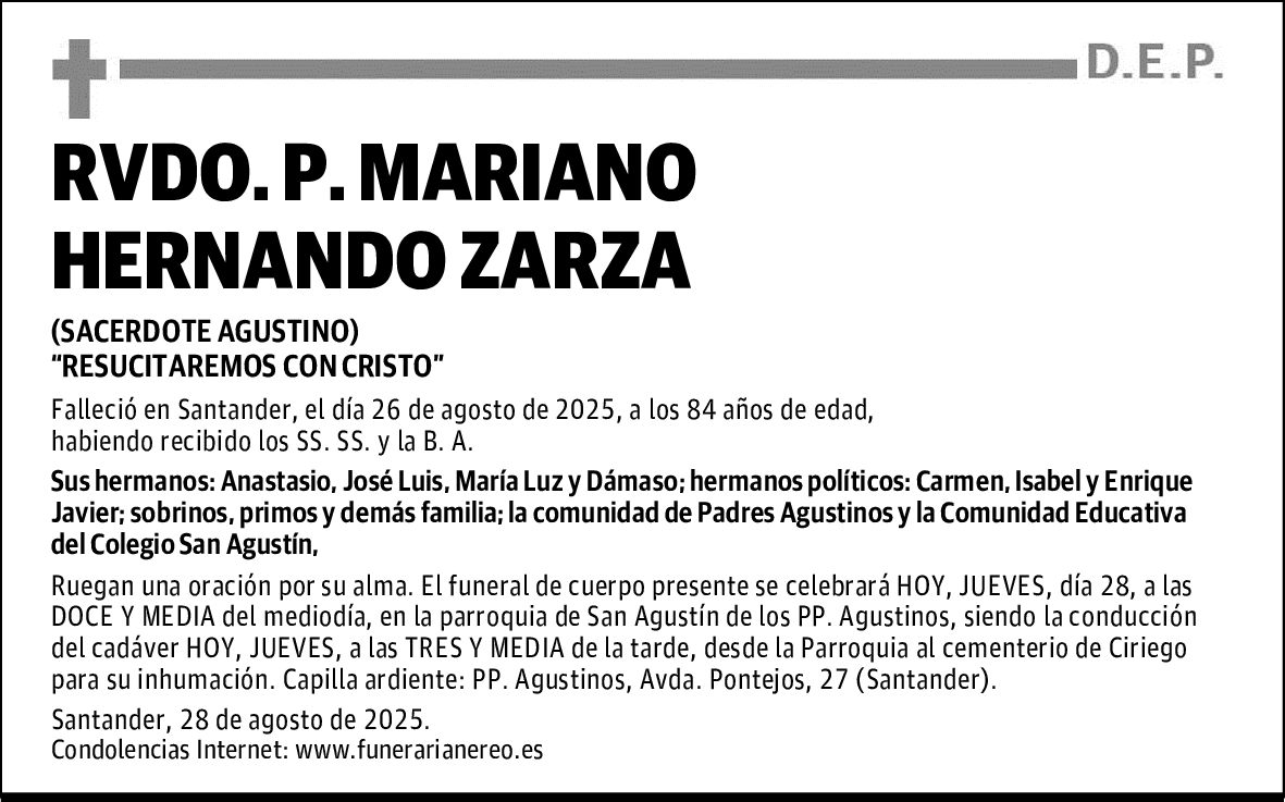 RVDO. P. MARIANO HERNANDO ZARZA