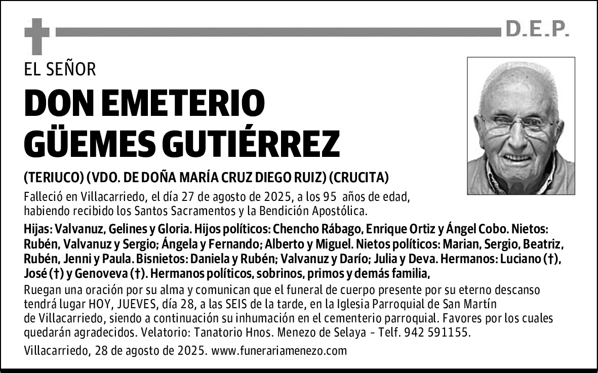 DON EMETERIO GÜEMES GUTIÉRREZ