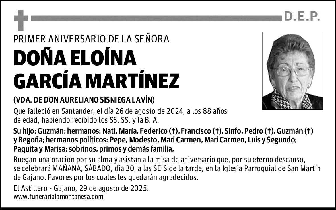 DOÑA ELOÍNA GARCÍA MARTÍNEZ
